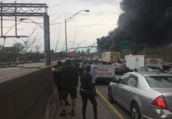 Bridge Collapses in Atlanta Freeway Fire During Rush Hour