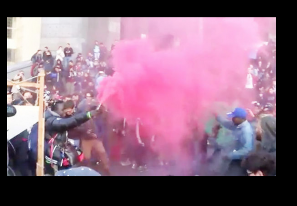 RIOTS IN PARIS: Anti-fascists fight armed police after French Election results announced